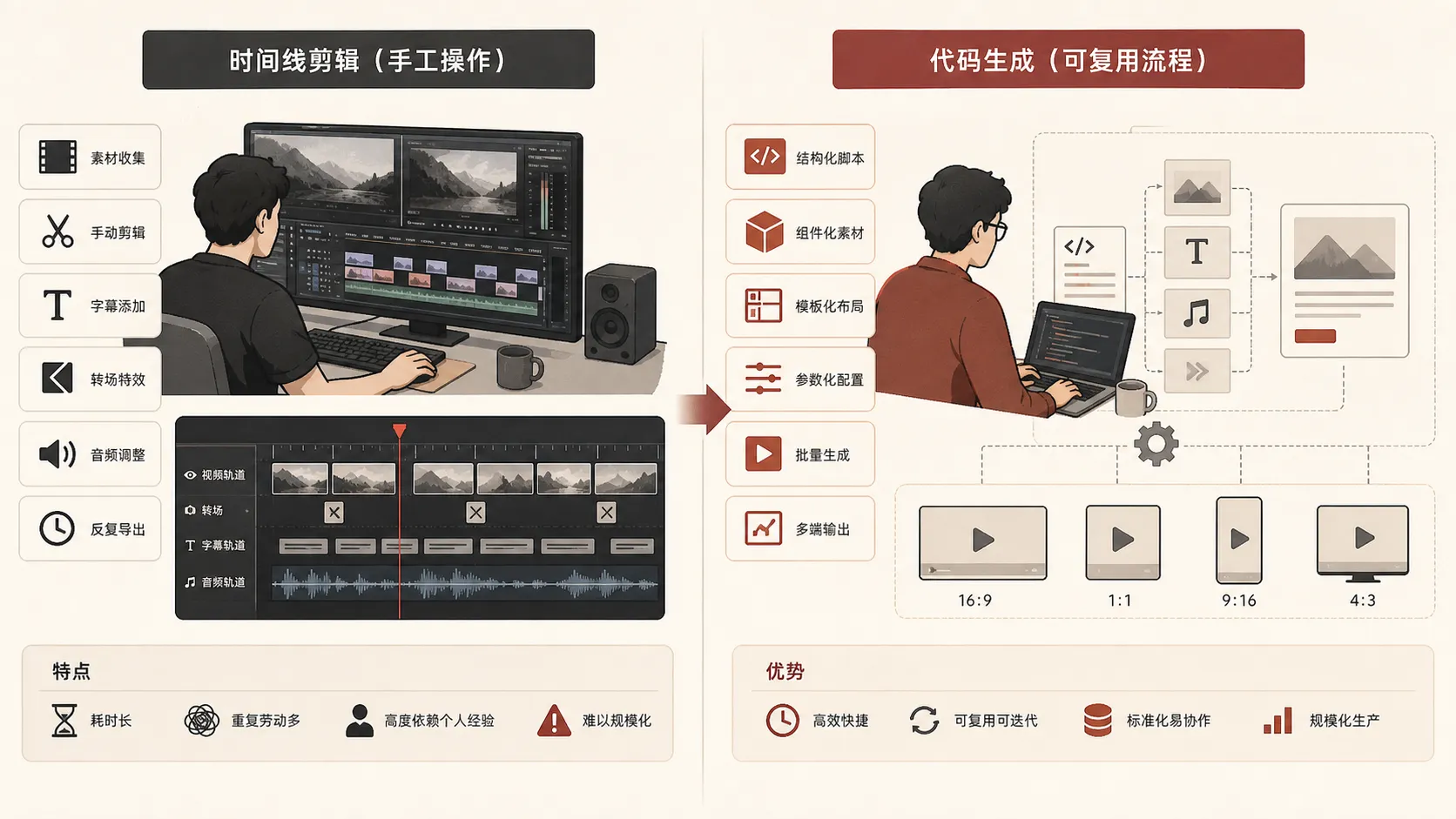 时间线到代码化视频图